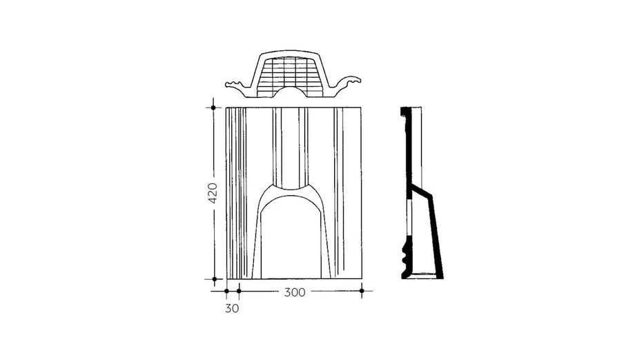 Betonowa dachówka wentylacyjna - wymiary