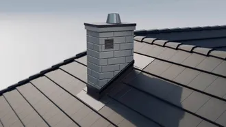 Zastosowania Wakaflex: połączenie komina z dachówką