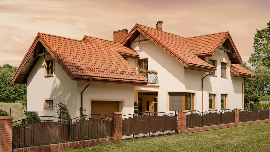 Dachówka betonowa Celtycka Cisar Braas w kolorze ceglanym